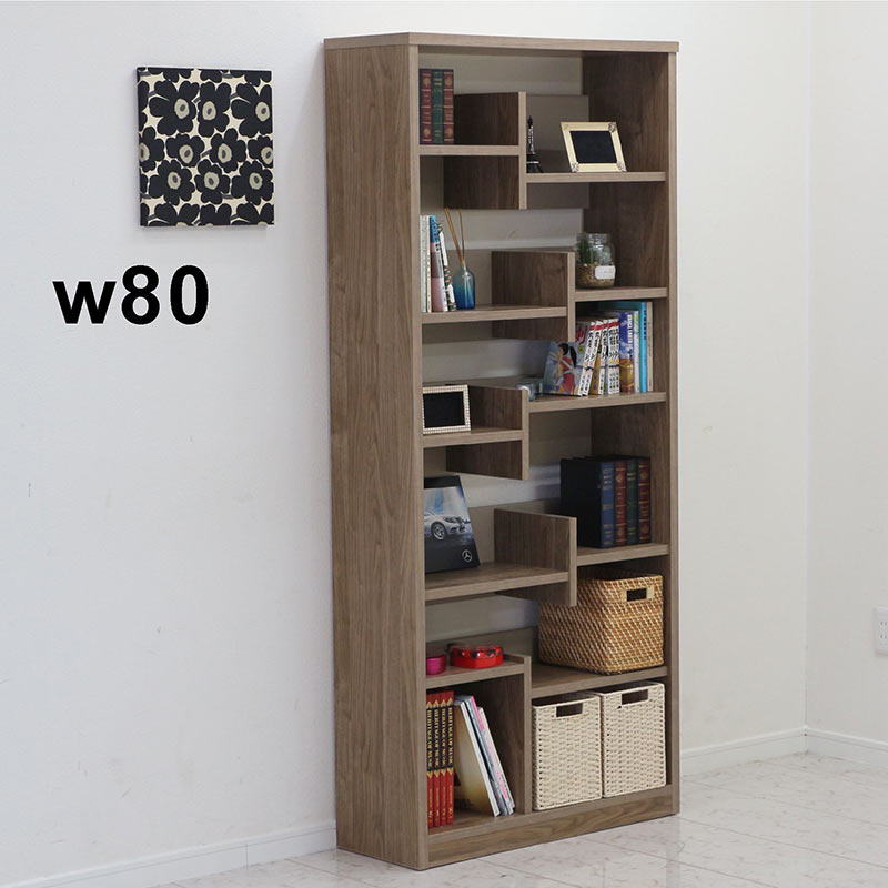 【楽天スーパーSALE 5％offクーポン配布中】オープンラック 本棚 収納棚 書棚 幅80cm シェルフ ブックシェルフ ディスプレイラック 北欧 マガジンラック ウッドラック ラック 収納 大容量 棚 スリム 奥行29cm フリーボード おしゃれ 見せる収納 シンプル 完成品