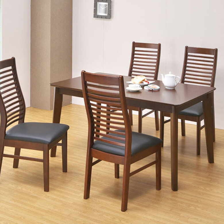 ダイニングテーブルセット 5点セット 4人掛け 135cm テーブルセット ダイニングテーブル ダイニングチェア 4脚 木製 ブラウン 食卓セット 食卓 4人用 食卓椅子 木製テーブル ウッドテーブル