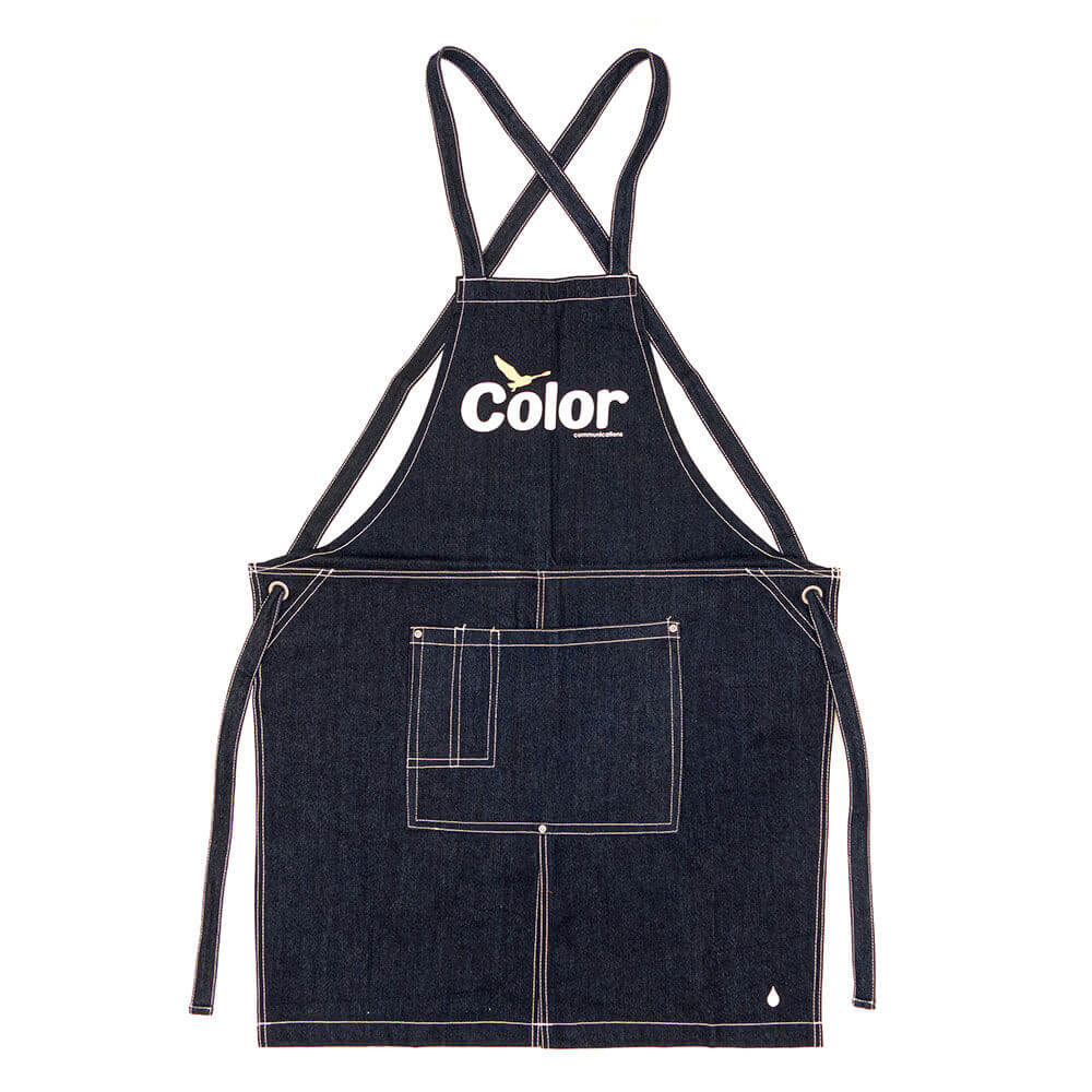 COLOR COMMUNICATIONS APRON カラーコミュニケーションズ エプロン WAWA OWL CROSS DARK INDIGO スケー..