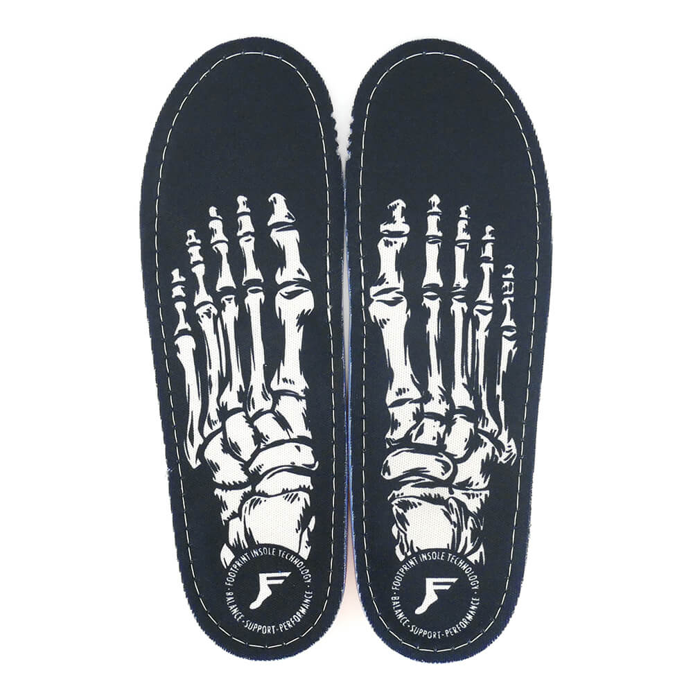 衝撃を90%以上吸収！ FOOTPRINT INSOLE フットプリント インソール KINGFOAM ORTHOTIC（5mm） SKELETON BLACK スケートボード スケボー