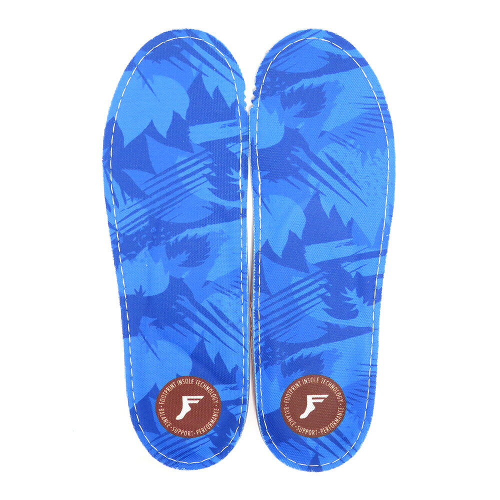 衝撃を90%以上吸収 FOOTPRINT INSOLE フットプリント インソール KINGFOAM ORTHOTIC LOW PROFILE 3.5mm BLUE CAMO スケートボード スケボー