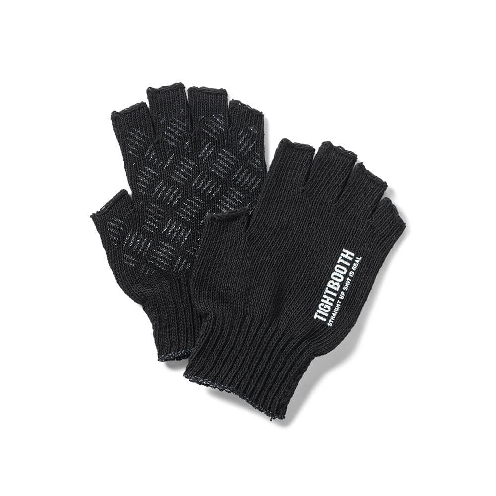 TIGHTBOOTH（TBPR）GLOVE タイトブース グローブ 手袋 LOGO FINGERLESS GLOVE BLACK スケートボード ス..