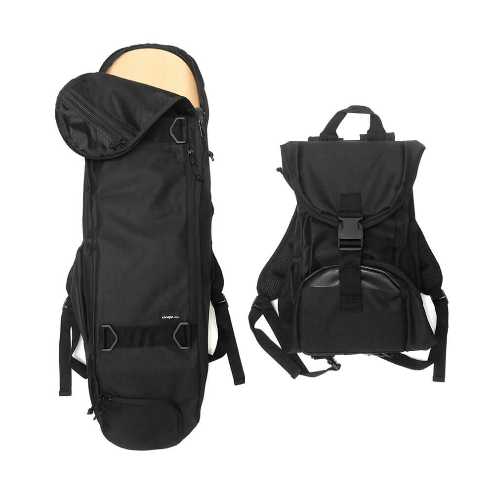 【ESCAPO / SKATE BAG】 “escapo.tokyo”は機能性・デザイン性・耐久性に優れたスケートボード専用バッグの設計を目的とし、2016年に誕生した東京発のバッグブランドです。 収納、耐久性、使いやすさをとことん追求した、最高品質の持ち運びに便利なスケートボード専用バッグ。 バックパック・肩掛け・横持ちができる3WAY仕様。 ポケットの荷物を入れたまま素早くコンパクトなバックパックに変形、スポットの移動に便利です。 コンパクトに変形しバッグの重心を中央にする事で背負いやすく重さを感じにくい設計。 付属のチェストベルトをロックする事により自転車等の移動でも安定して持ち運びできます。（取り付け位置移動可能） カーブショルダーベルトにより背負いやすくホールド力が生まれ、蒸れにくいメッシュ構造で未使用時には収納が可能。 リアポケットにはモバイルPC や iPad 等の収納に便利なウレタン素材を使用。 地面に接触する底部分には内側と外側ともに耐久性の強い素材で補強がされています。 スケートボード収納時に開閉部分が完全に開く為、出し入れがしやすく掃除やメンテナンス等も簡単にできます。 スケートボード収納部分以外にシューズを収納できる大型ポケット等、7箇所の収納スペースがあり充実しています。 メインポケット、フロントポケット、リアポケット、トップインナーポケット、ボトムポケット、ドリンクホルダー、シークレットポケット サイズ（外寸）：約82.5cm x 21cm x 12cm 素材：PVC 重量 : 約810g メーカー参照の使用例：オールドシェイプ デッキ 8.75インチ / インディペンデント トラック 149 HI / ボーンズ ソフトウィール 60mm がギリギリ収納可。 *スケートバッグ単品の販売、備品は含まれません。 *画像9~14枚目は使用例となります。 *商品によって多少の誤差がある事をご了承下さい。 *当店舗に掲載の写真・文章の無断転載を禁じます。