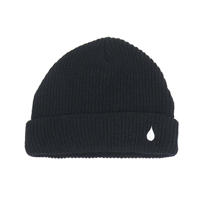 COLOR COMMUNICATIONS KNITCAP カラーコミュニケーションズ ニットキャップ DRIP EMB CUFF BLACK スケートボード スケボー