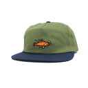 KROOKED CAP クルキッド キャップ MERMAID FISH SNAPBACK OLIVE/NAVY スケートボード スケボー