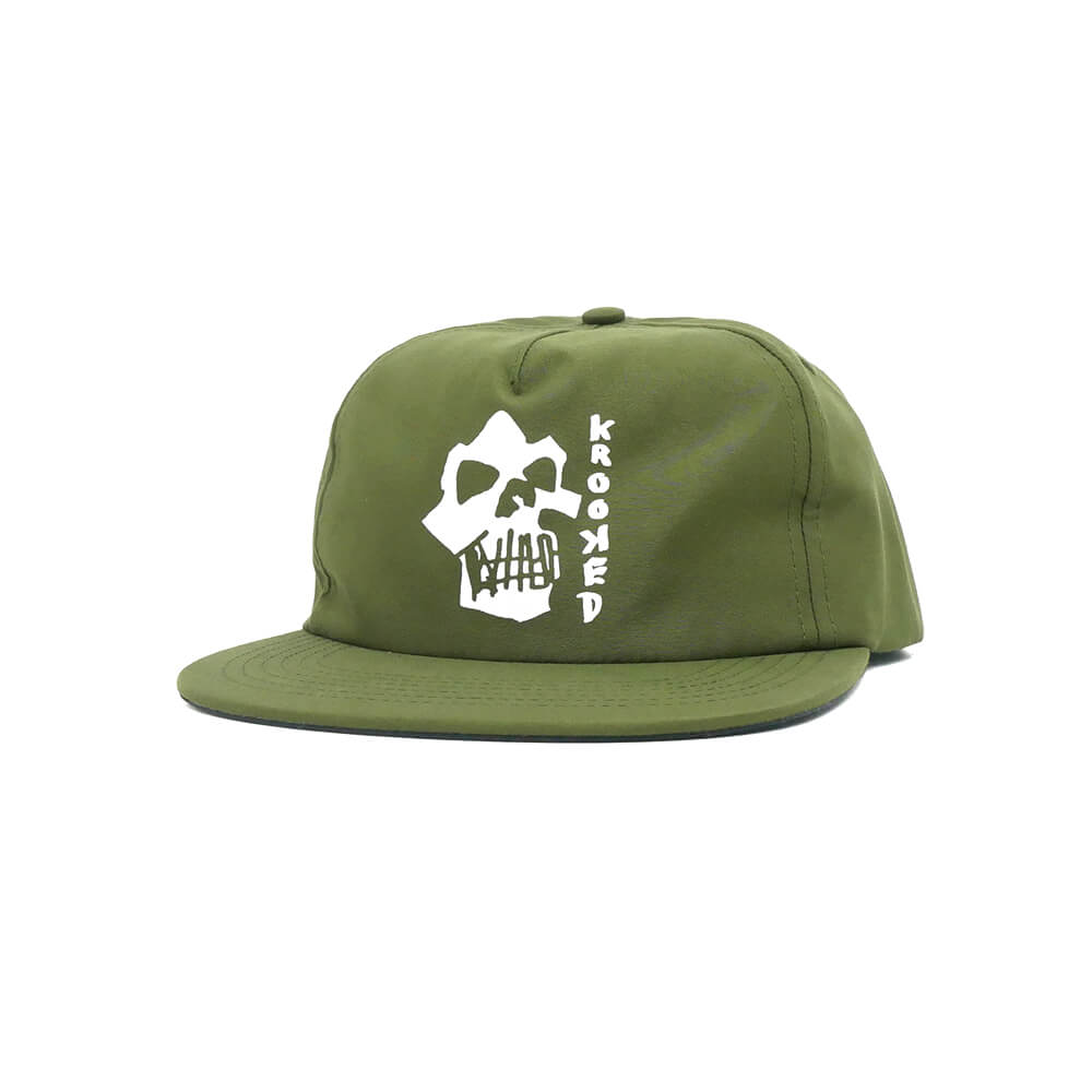 Rakuten - KROOKED CAP クルキッド キャップ SKULLS SNAPBACK OLIVE スケートボード スケボー