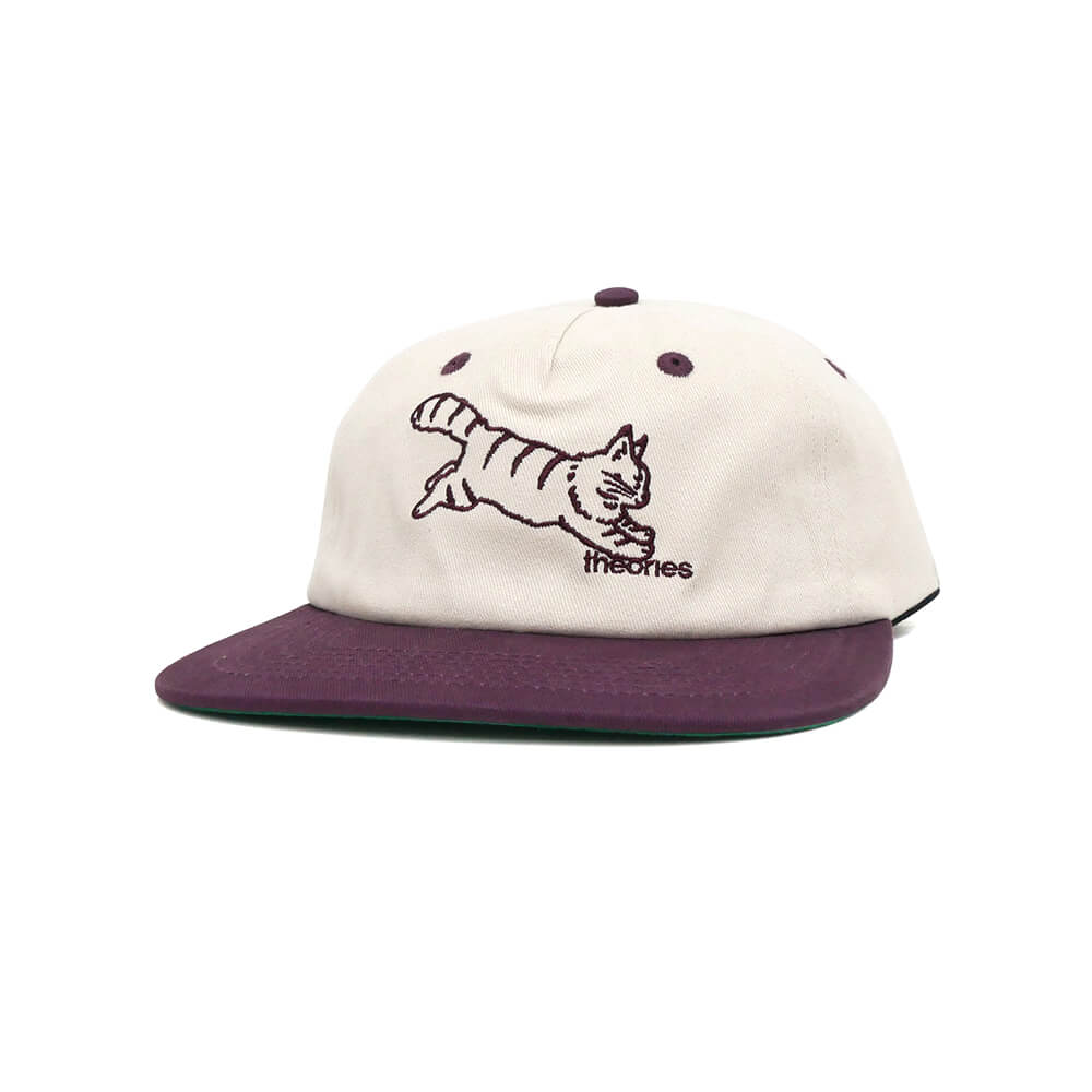 THEORIES CAP セオリーズ キャップ CONSCIOUS KITTY SNAPBACK STONE/WINE スケートボード スケボー