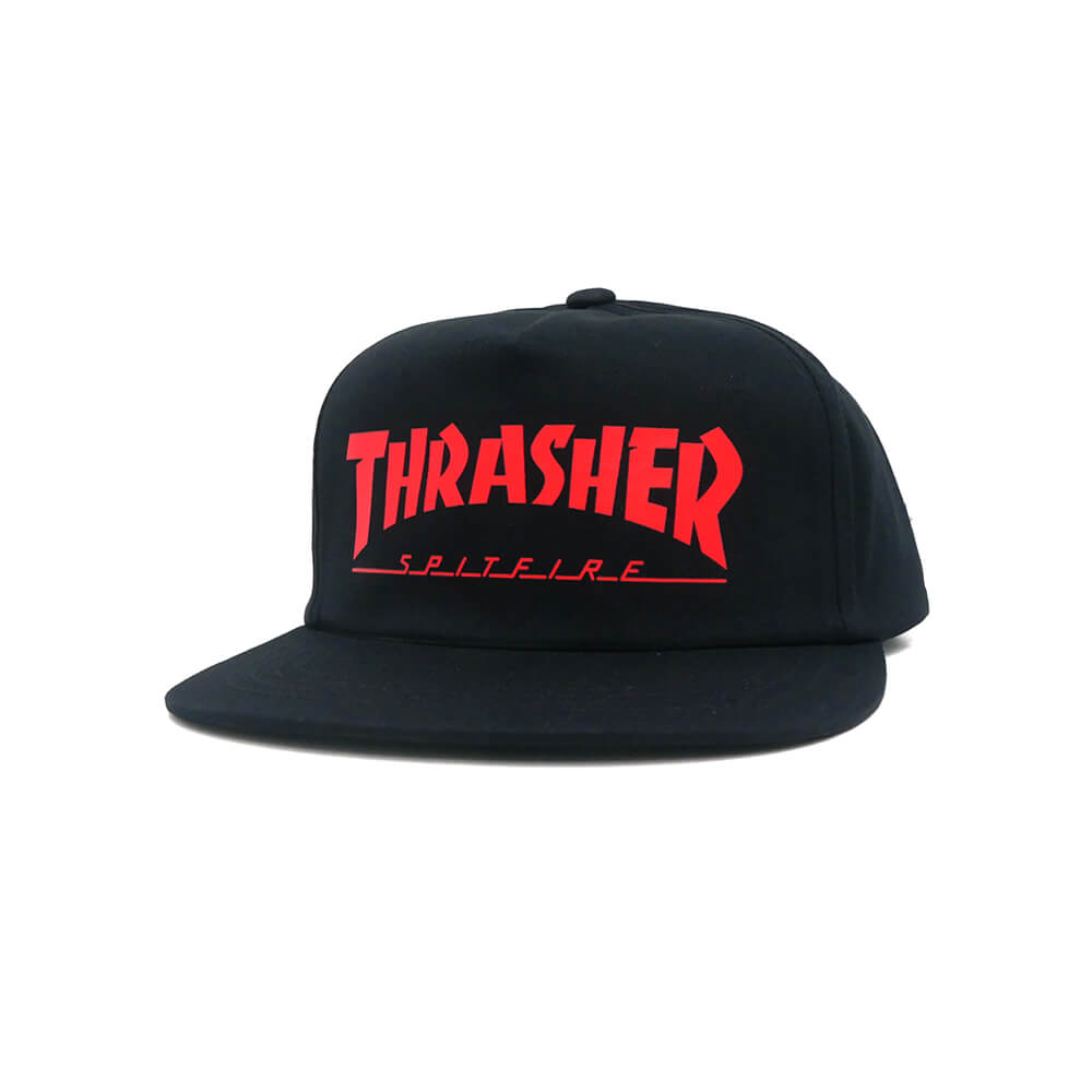 Rakuten - THRASHER CAP スラッシャー キャップ THRASHER x SPITFIRE SNAPBACK BLACK（US企画） スケートボード スケボー
