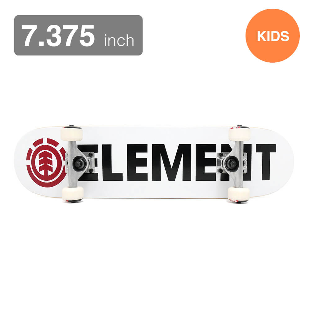 専用ケース付き ELEMENT エレメント コンプリートセット スケートボード完成品（子供用） BLAZIN WHITE 7.375 スケー…