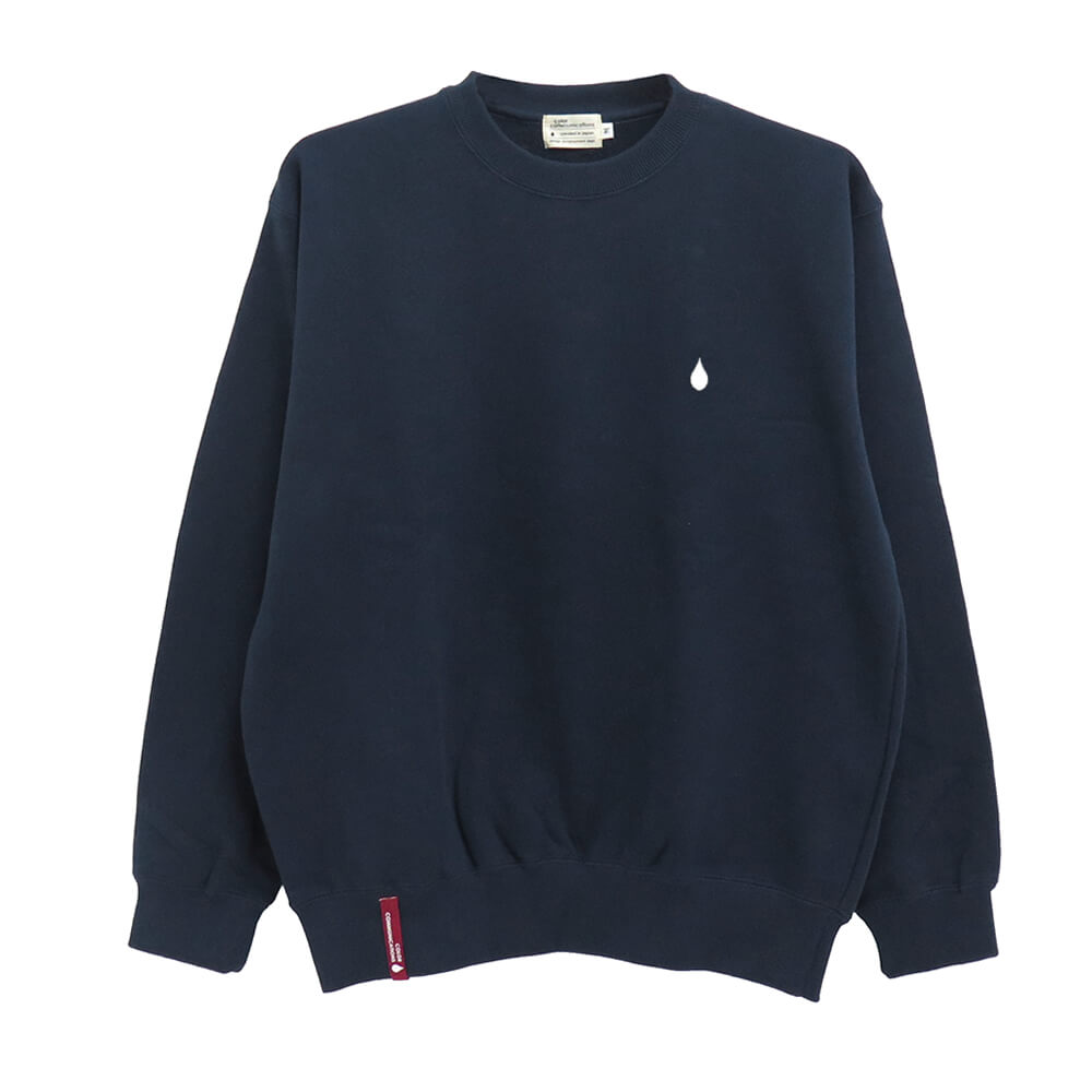 COLOR COMMUNICATIONS CREW SWEAT カラーコミュニケーションズ トレーナー DRIP EMB NAVY 刺繍ロゴ スケートボード スケボー