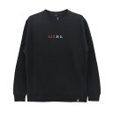 GIRL CREW SWEAT ガール トレーナー SERIF BLACK スケートボード スケボー