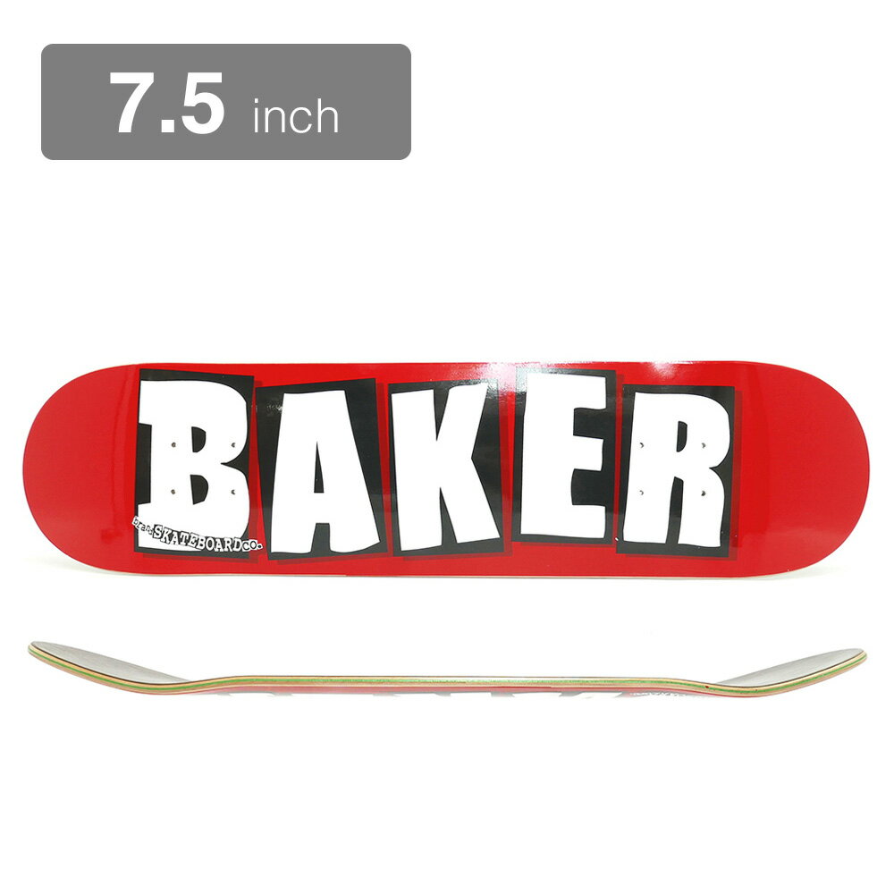 BAKER DECK ベイカー デッキ TEAM BRAND LOGO RED/WHITE 7.5 スケートボード スケボー