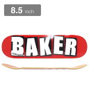 BAKER DECK ベイカー デッキ TEAM BRAND LOGO RED/WHITE 8.5 スケートボード スケボー