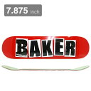 BAKER DECK ベイカー デッキ TEAM BRAND LOGO RED/BLACK 7.875 スケートボード スケボー