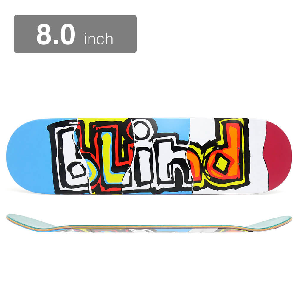 BLIND DECK ブラインド デッキ TEAM OG RIPPED LIGHT BLUE/RED 8.0 スケートボード スケボー