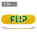 FLIP DECK フリップ デッキ TEAM ODYSSEY GREEN LOGO YELLOW STAIN 7.75 スケートボード スケボー