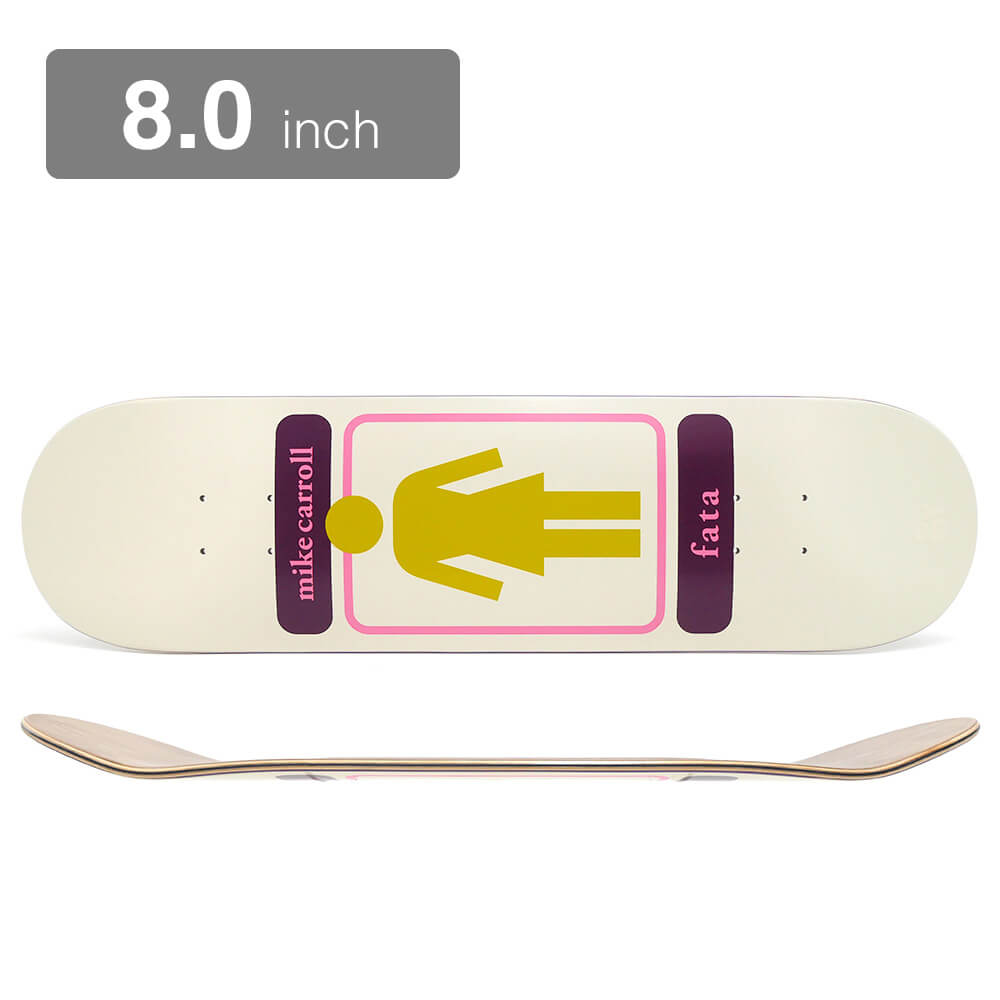 GIRL DECK ガール デッキ MIKE CARROLL 93 TIL CREAM/YELLOW 8.0 スケートボード スケボー