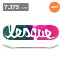 LESQUE DECK レスケ デッキ(子供用) TEAM LOGO GREEN/PINK STAIN 7.375 スケートボード スケボー