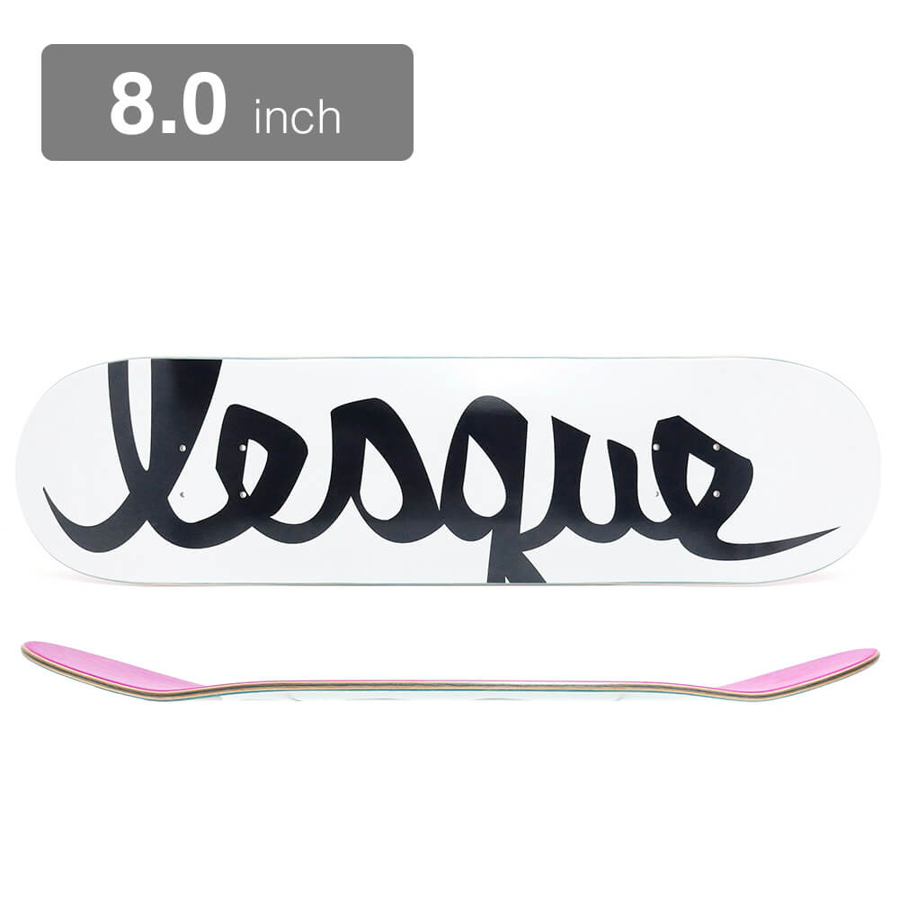 LESQUE DECK レスケ デッキ TEAM LOGO WHITE/BLACK 8.0 スケートボード スケボー