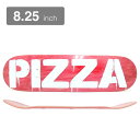 【PIZZA / DECK】 スケボー・スケートボードのデッキブランド、PIZZA（ピザ）。 長さ81.0cm　幅21.0cm　ノーズ18.0cm　テール17.4cm ウィールベース35.6cm　コンケーブ（中）　/　キック（中） ※ステインカラー（木目）の色合いはそれぞれ異なります。ご了承の上、ご注文下さい。 デッキをご購入の際、当店オリジナルのデッキテープがサービスとなります。 その他のデッキテープをご希望の方は、別途ご注文下さい。 *デッキテープを貼ってご注文の場合、返品/交換/キャンセルの対象外となります。 （コンプリートセットをご希望の方） スケートボードを完成させる為には【デッキ、トラック、ウィール】の3点が必要となります。 気軽にスケートボードを始めて頂く為に、足回りのセットをご用意しております。 こちらも是非ご覧になって下さい。 【トラック＆ウィールセット】はこちら *商品によって多少の誤差がある事をご了承下さい。 *当店舗に掲載の写真・文章の無断転載を禁じます。