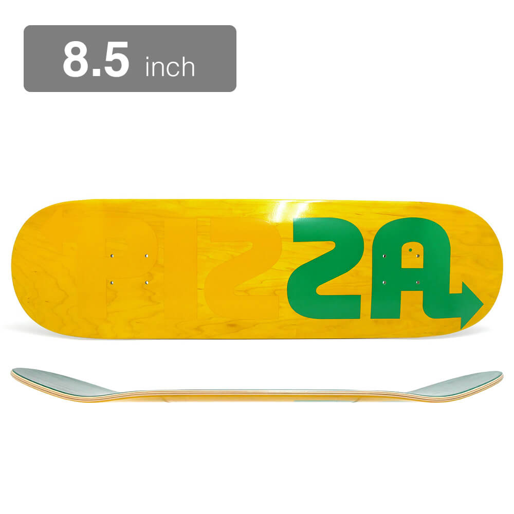 (セール)PIZZA DECK ピザ デッキ TEAM ZAWAY YELLOW STAIN 8.5 スケートボード スケボー