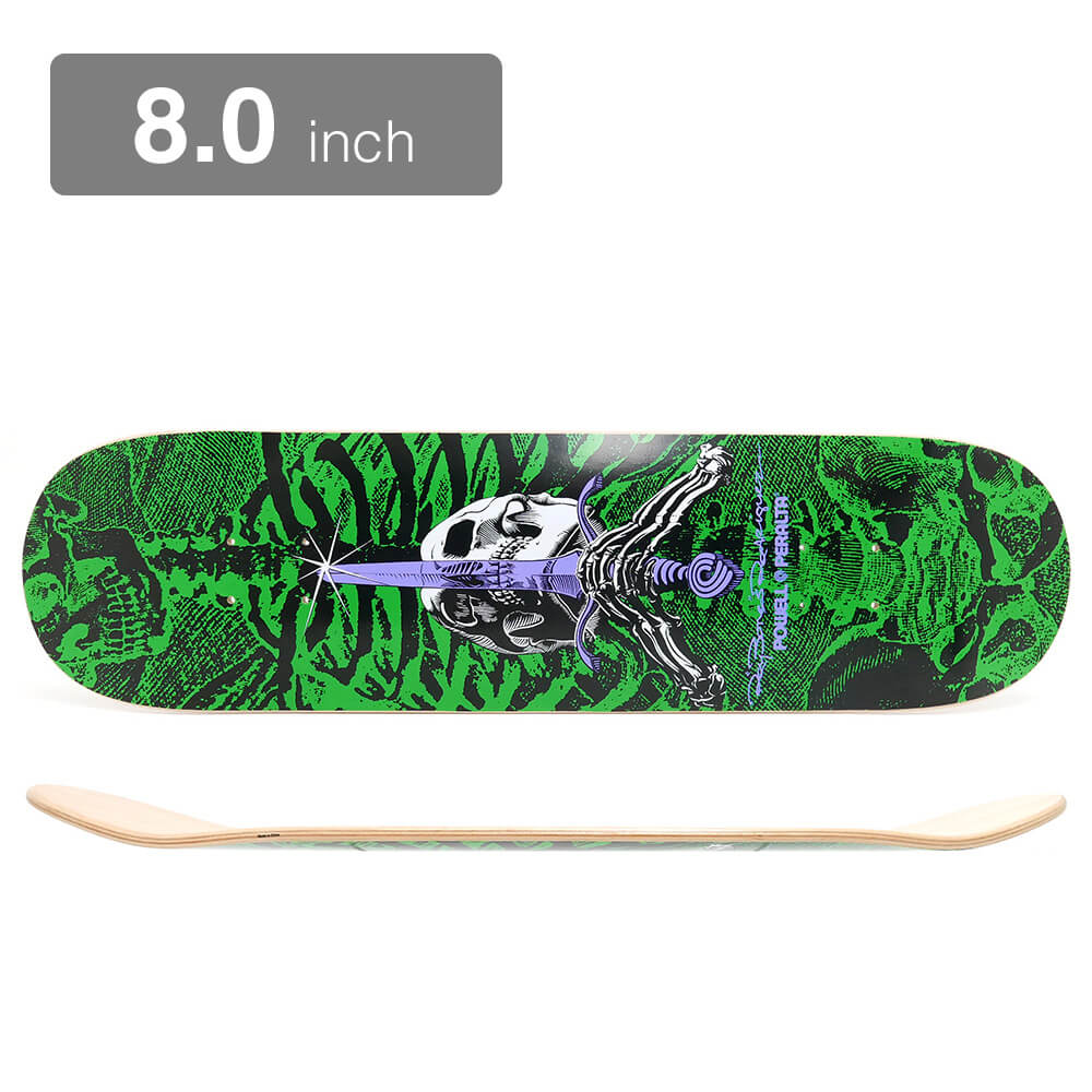 POWELL PERALTA DECK パウエルペラルタ デッキ TEAM SKULL AND SWORD GREEN 8.0 スケートボード スケボー