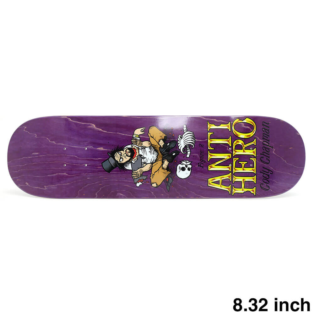 ANTIHERO DECK アンチヒーロー デッキ CODY CHAPMAN EAT THE RICH PURPLE STAIN 8.32 スケートボード スケボー
