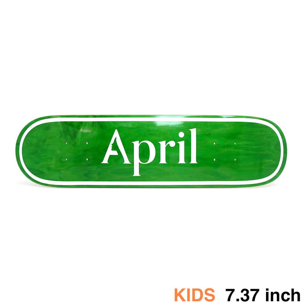 APRIL DECK エイプリル デッキ(子供用) TEAM OG LOGO GREEN INVERT MINI 7.37 スケートボード スケボー