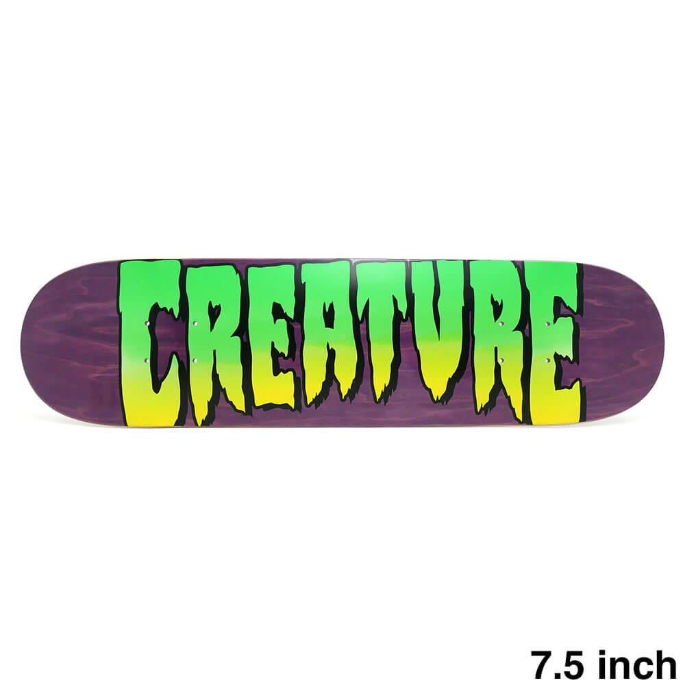 CREATURE DECK クリーチャー デッキ TEAM LOGO PURPLE STAIN 7.5 スケートボード スケボー