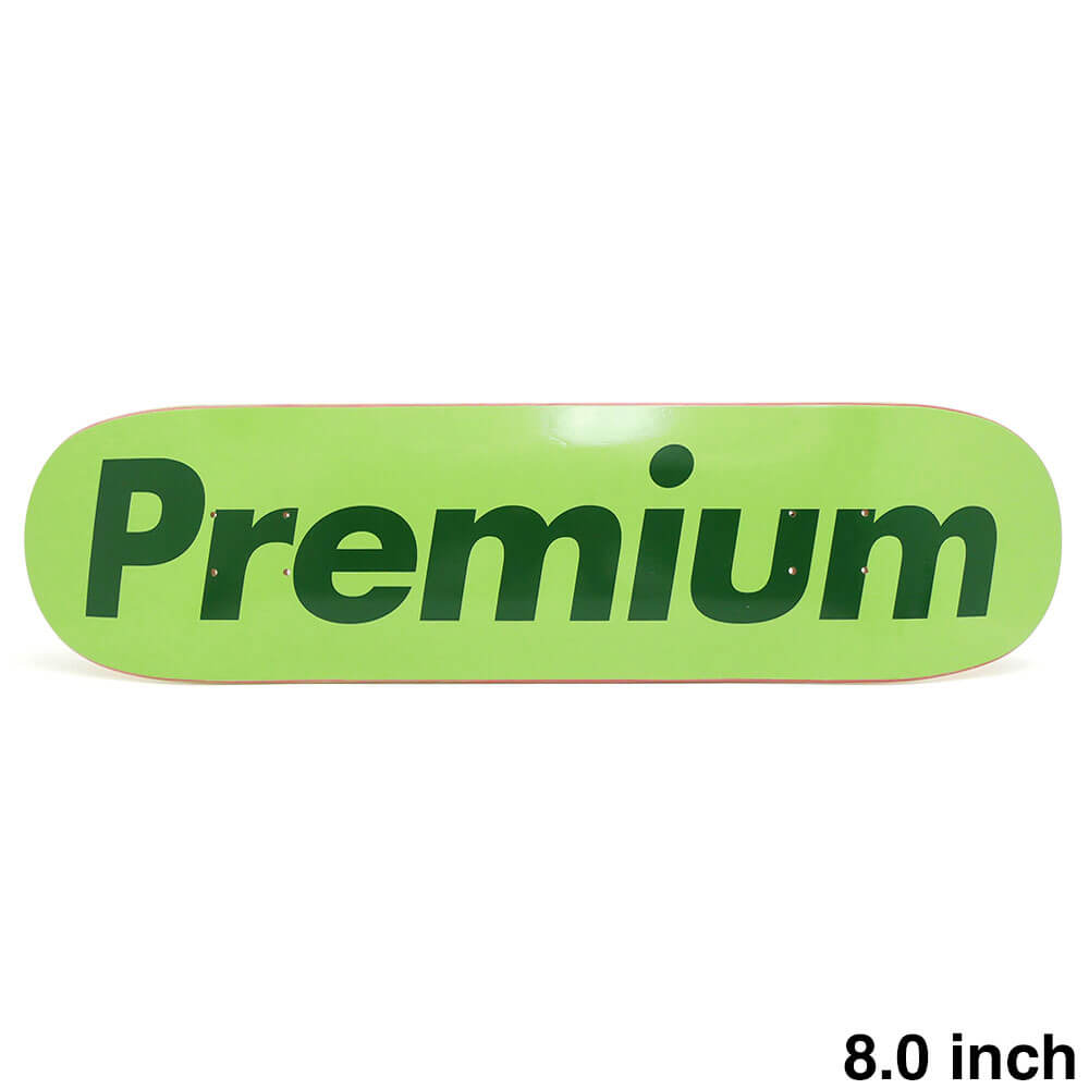 【PREMIUM / DECK】 スケボー・スケートボードのデッキブランド、PREMIUM（プレミアム）。 長さ：81.1cm　/　幅：20.4cm ノーズ：18.3cm　/　テール：17.2cm ウィールベース：35.7cm コンケーブ：中　/　キック：中 ※ステインカラー（木目）の色合いはそれぞれ異なります。ご了承の上、ご注文下さい。 デッキをご購入の際、当店オリジナルのデッキテープがサービスとなります。 その他のデッキテープをご希望の方は、別途ご注文下さい。 *デッキテープを貼ってご注文の場合、返品/交換/キャンセルの対象外となります。 （コンプリートセットをご希望の方） スケートボードを完成させる為には【デッキ、トラック、ウィール】の3点が必要となります。 気軽にスケートボードを始めて頂く為に、足回りのセットをご用意しております。 こちらも是非ご覧になって下さい。 【トラック＆ウィールセット】はこちら *商品によって多少の誤差がある事をご了承下さい。 *当店舗に掲載の写真・文章の無断転載を禁じます。
