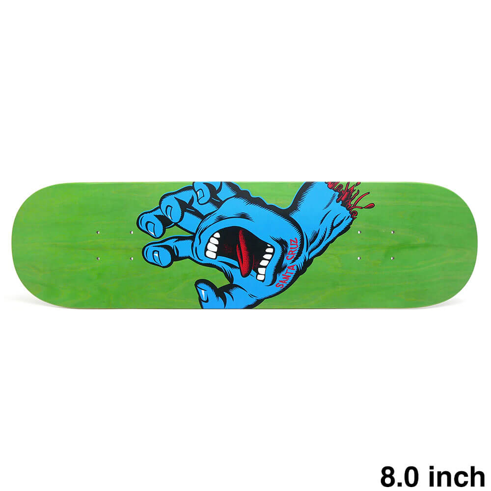 SANTA CRUZ DECK サンタクルーズ デッキ TEAM SMU SCREAMING HAND GREEN 8.0 スケートボード スケボー