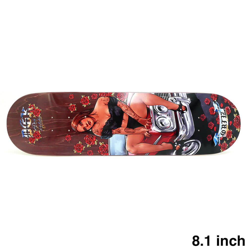 DGK DECK ディージーケー デッキ CHAZ ORTIZ AROUND THE WAY BURGUNDY STAIN 8.1 スケートボード スケボー