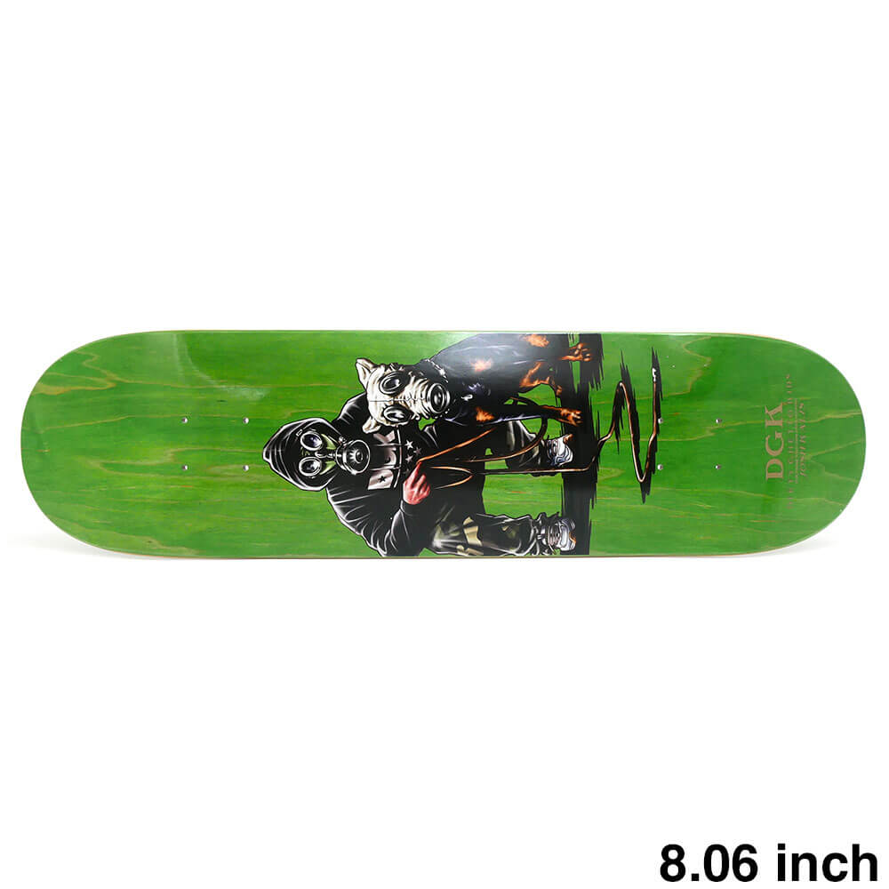 【DGK / DECK】 STEVIE WILLIAMS が手掛けるスケボー・スケートボードのデッキブランド、DGK（ディージーケー）。 長さ：80.8cm　/　幅：20.4cm ノーズ：17.7cm　/　テール：17.2cm ウィールベース：35.9cm コンケーブ：中　/　キック：中 ※ステインカラー（木目）の色合いはそれぞれ異なります。ご了承の上、ご注文下さい。 デッキをご購入の際、当店オリジナルのデッキテープがサービスとなります。 その他のデッキテープをご希望の方は、別途ご注文下さい。 *デッキテープを貼ってご注文の場合、返品/交換/キャンセルの対象外となります。 （コンプリートセットをご希望の方） スケートボードを完成させる為には【デッキ、トラック、ウィール】の3点が必要となります。 気軽にスケートボードを始めて頂く為に、足回りのセットをご用意しております。 こちらも是非ご覧になって下さい。 【トラック＆ウィールセット】はこちら *商品によって多少の誤差がある事をご了承下さい。 *当店舗に掲載の写真・文章の無断転載を禁じます。