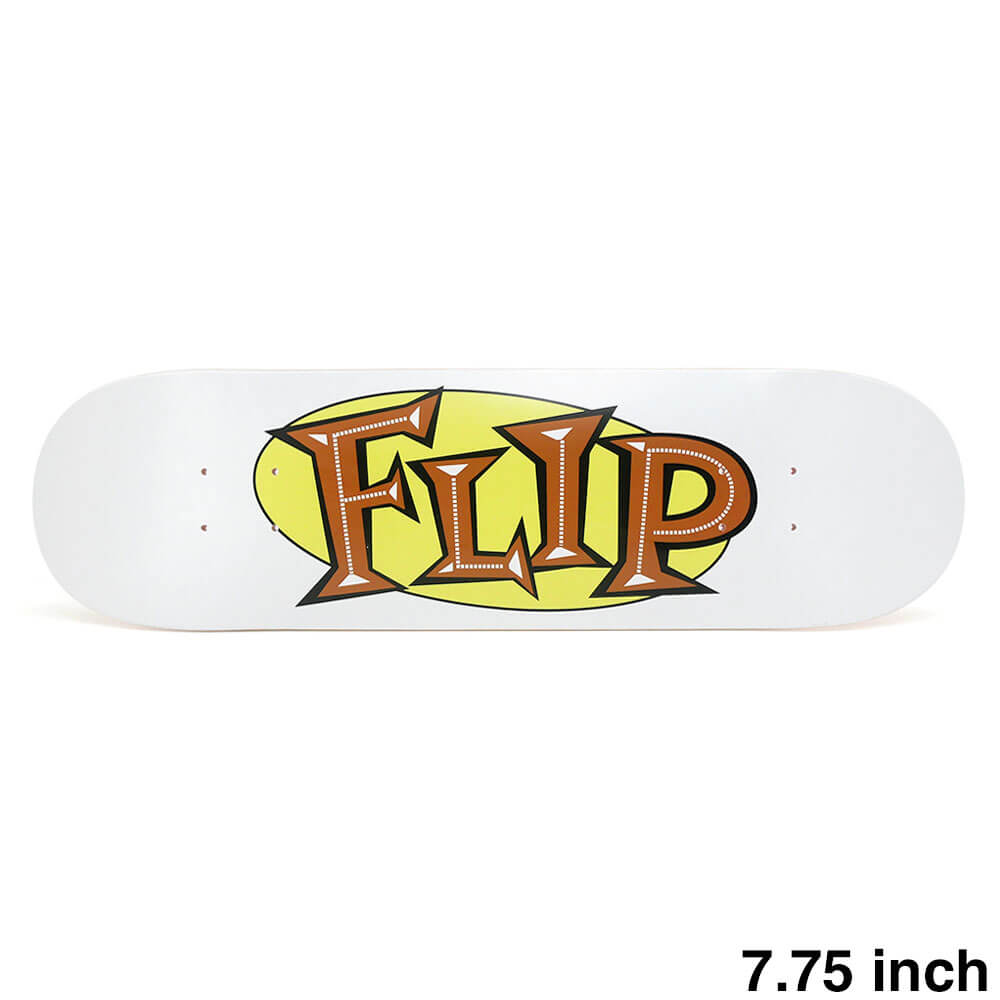 【FLIP / DECK】 スケボー・スケートボードの老舗デッキブランド、FLIP（フリップ）。 長さ：74.9cm　/　幅：19.8cm ノーズ：16.6cm　/　テール：16.0cm ウィールベース：32.5cm コンケーブ：中　/　キック：中 ※ステインカラー（木目）の色合いはそれぞれ異なります。ご了承の上、ご注文下さい。 デッキをご購入の際、当店オリジナルのデッキテープがサービスとなります。 その他のデッキテープをご希望の方は、別途ご注文下さい。 *デッキテープを貼ってご注文の場合、返品/交換/キャンセルの対象外となります。 （コンプリートセットをご希望の方） スケートボードを完成させる為には【デッキ、トラック、ウィール】の3点が必要となります。 気軽にスケートボードを始めて頂く為に、足回りのセットをご用意しております。 こちらも是非ご覧になって下さい。 【トラック＆ウィールセット】はこちら *商品によって多少の誤差がある事をご了承下さい。 *当店舗に掲載の写真・文章の無断転載を禁じます。