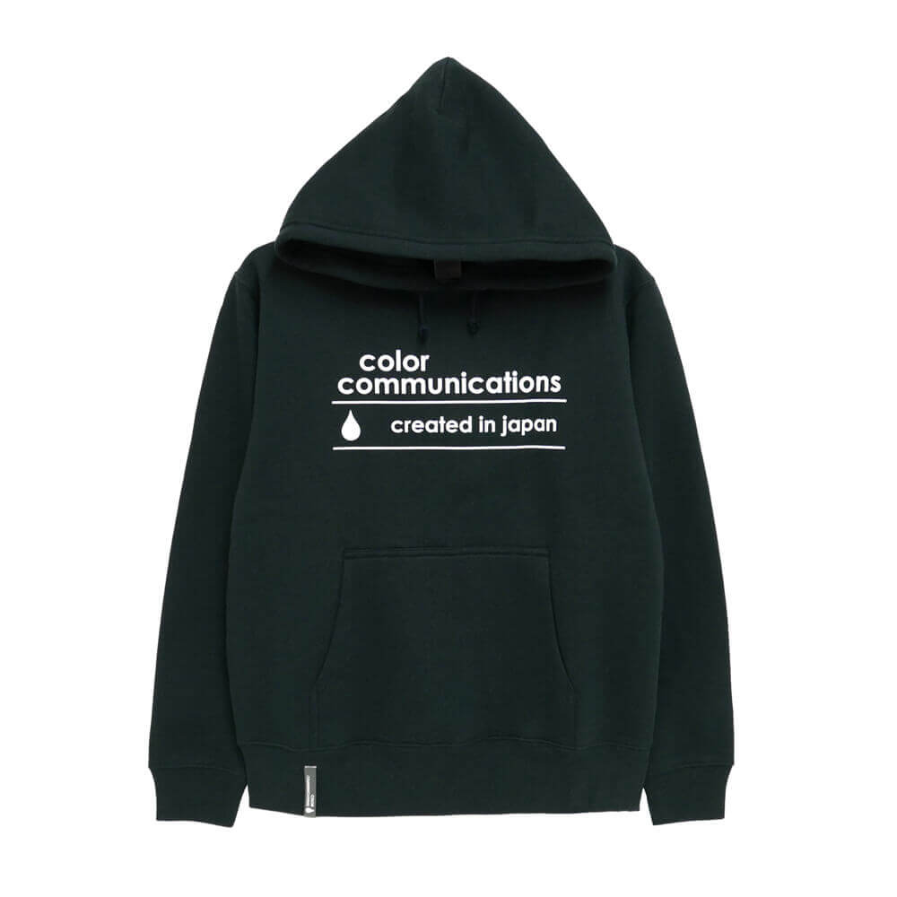 COLOR COMMUNICATIONS HOOD カラーコミュニケーションズ パーカー CREATED IN JAPAN LOGO BLACK スケートボード スケボー