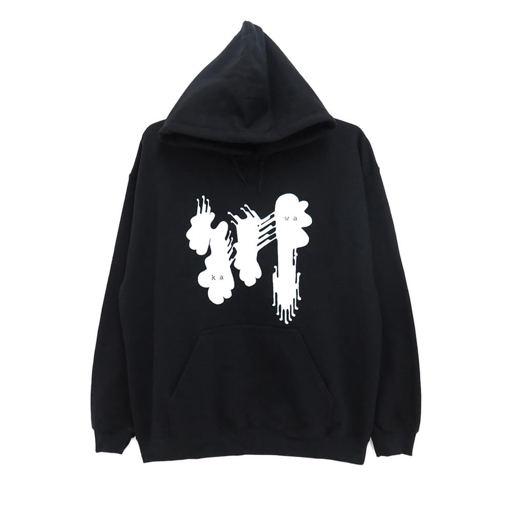 KAWA HOOD 川 パーカー 川 BIG LOGO BLACK/WHITE