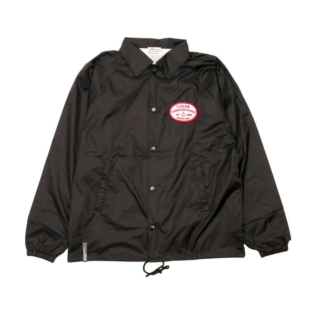 【セール】COLOR COMMUNICATIONS JACKET カラーコミュニケーションズ ジャケット STATION PATCH COACH BLACK スケートボード スケボー