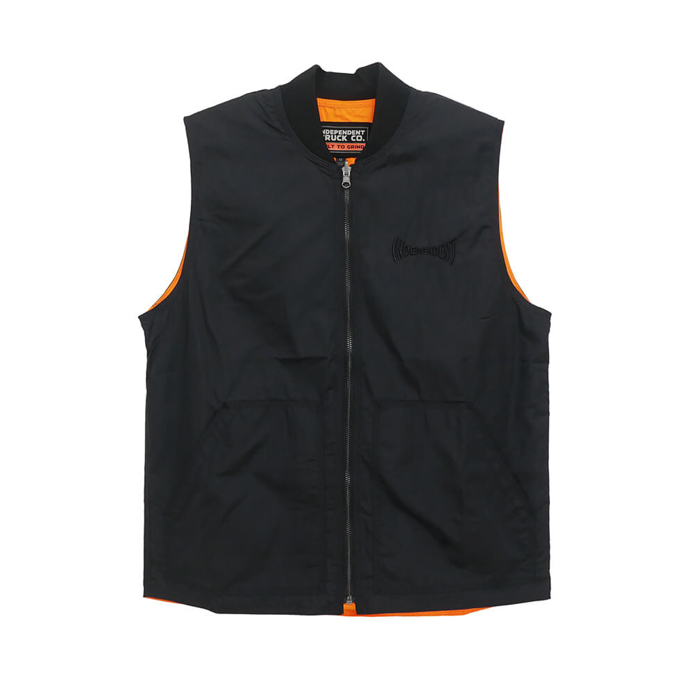 INDEPENDENT JACKET インディペンデント ジャケット BTG WORK REVERSIBLE VEST BLACK/ORANGE スケートボード スケボー