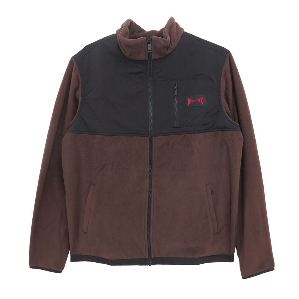 INDEPENDENT JACKET インディペンデント ジャケット SPAN PANELLED ZIP POLAR JKT DARK CHOCO スケートボード スケボー