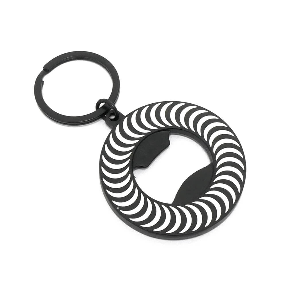 樂天商城 - SPITFIRE KEYHOLDER スピットファイヤー キーホルダー CLASSIC SWIRL BOTTLE OPENER KEYCHAIN BLACK/WHITE スケートボード スケボー
