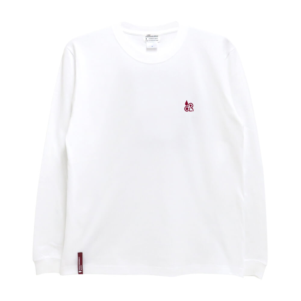 COLOR COMMUNICATIONS LONG SLEEVE カラーコミュニケーションズ ロングスリーブTシャツ CLR EMB WHITE 刺繍ロゴ スケートボード スケボー