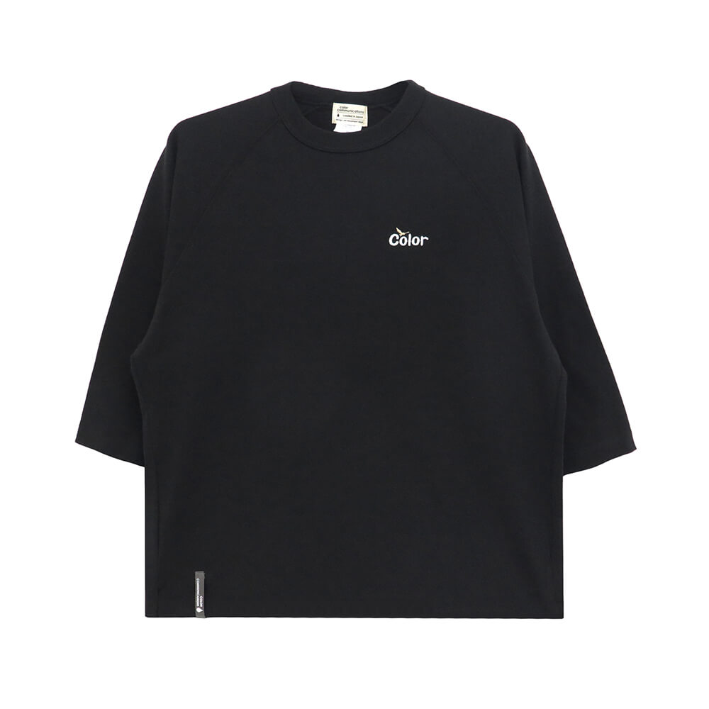 Rakuten - COLOR COMMUNICATIONS LONG SLEEVE カラーコミュニケーションズ 7分袖Tシャツ WAWA OWL EMB LETTER BLACK スケートボード スケボー