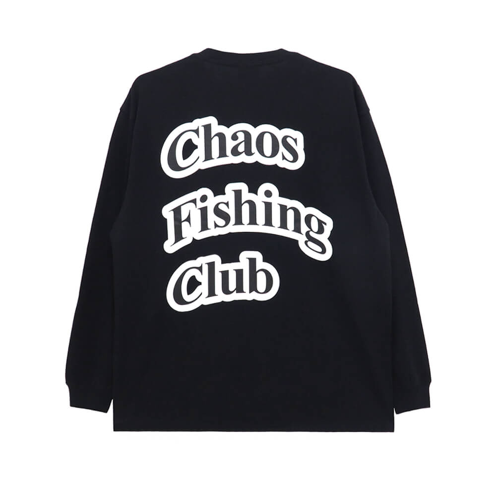 CHAOS FISHING CLUB LONG SLEEVE カオスフィッシングクラブ ロングスリーブTシャツ ARCH LOGO BLACK スケートボード スケボー