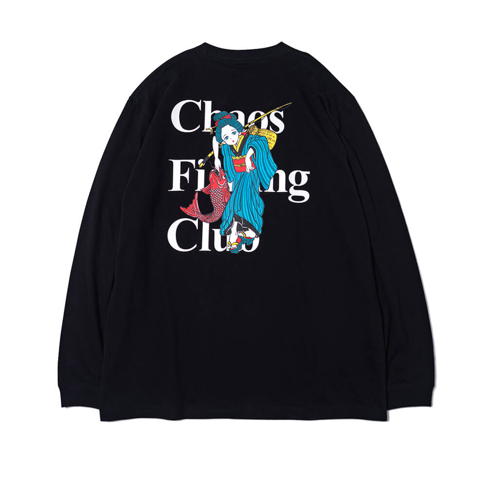 Rakuten - CHAOS FISHING CLUB LONG SLEEVE カオスフィッシングクラブ ロングスリーブTシャツ THE ORIGINAL FISHING GIRL BLACK スケートボード スケボー