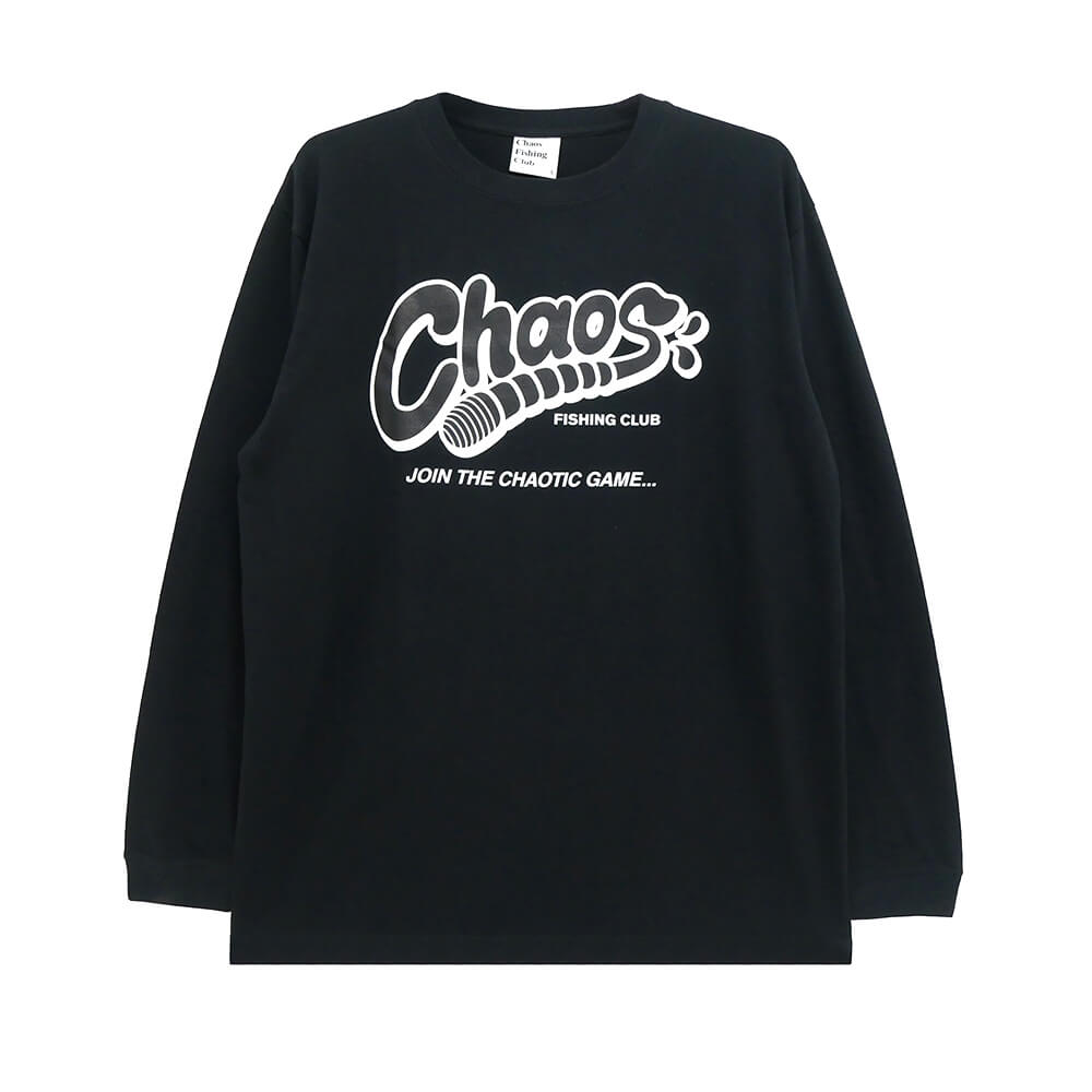 樂天商城 - CHAOS FISHING CLUB LONG SLEEVE カオスフィッシングクラブ ロングスリーブTシャツ WORM LOGO BLACK スケートボード スケボー
