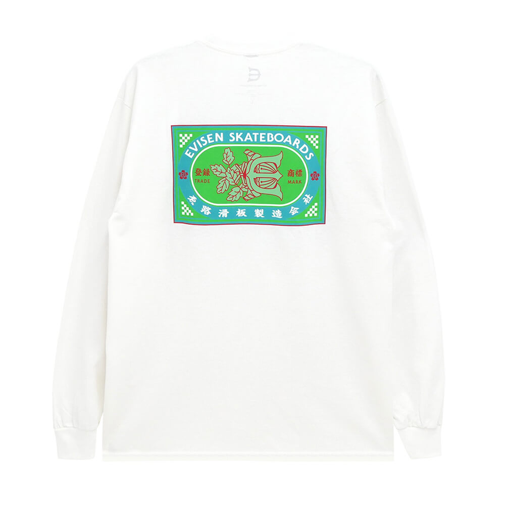 EVISEN LONG SLEEVE エビセン ロングスリーブTシャツ HAKKA LOGO LS WHITE スケートボード スケボー