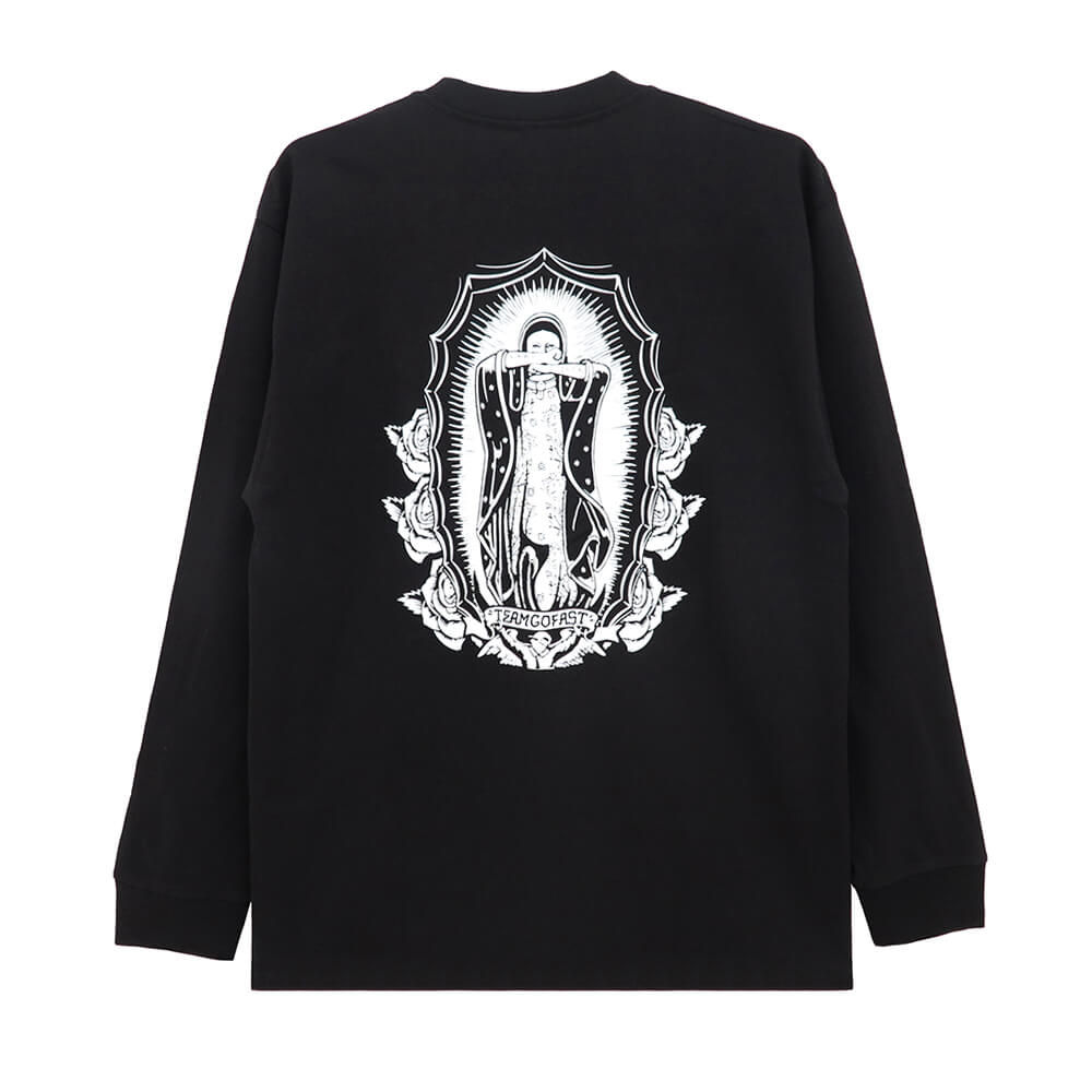 HARD LUCK LONG SLEEVE ハードラック ロングスリーブTシャツ LADY G ROSES BLACK スケートボード スケボー