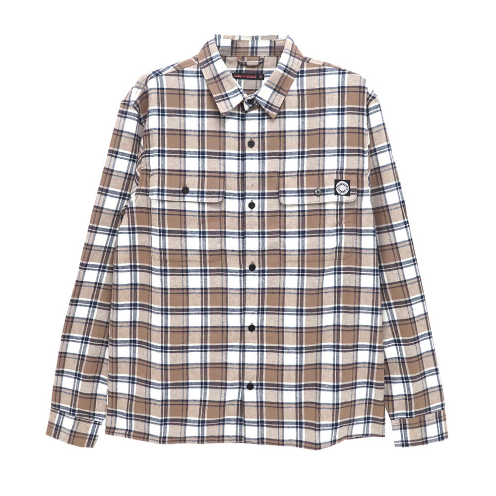 INDEPENDENT LONG SLEEVE インディペンデント 長袖シャツ BTG CROSS L/S FLANNEL GINGER スケートボー..