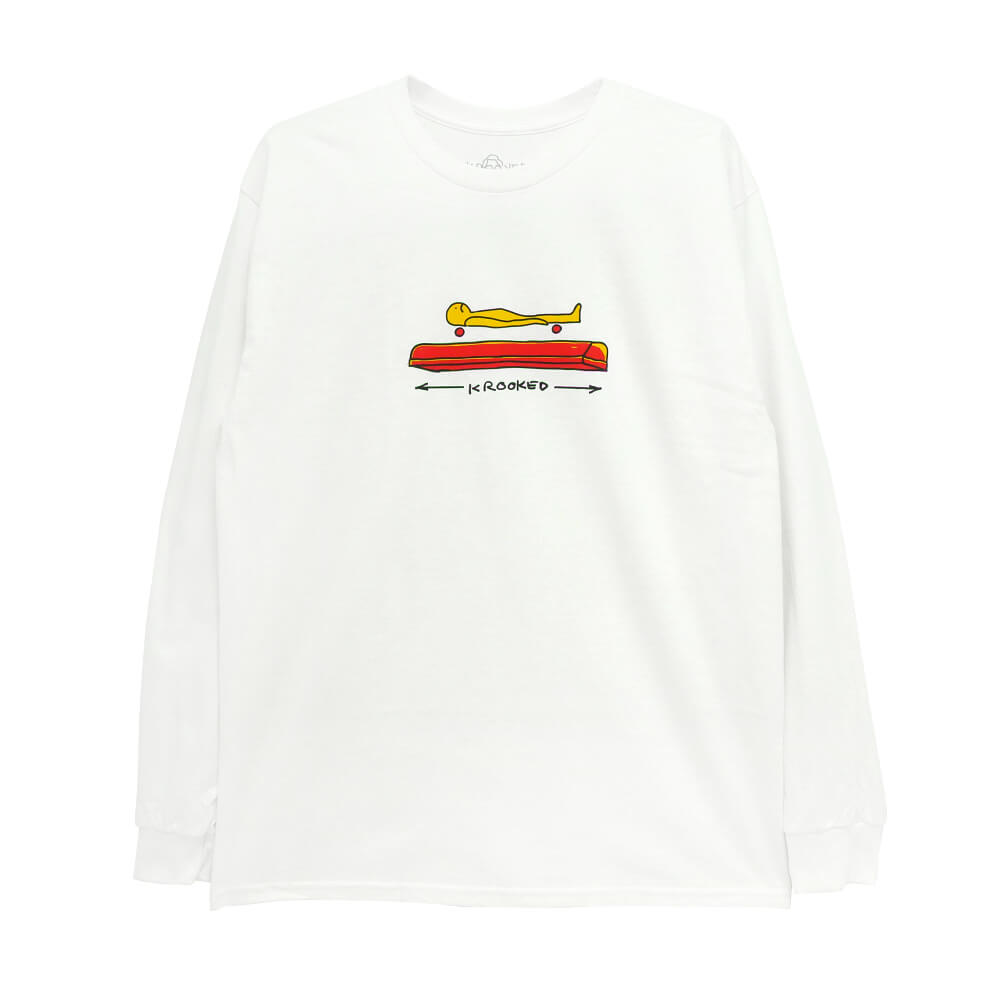 KROOKED LONG SLEEVE クルキッド ロングスリーブTシャツ KOFFIN WHITE スケートボード スケボー