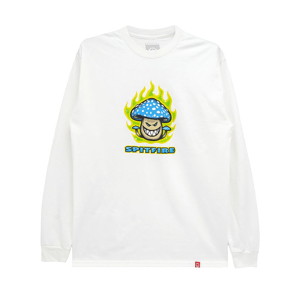 樂天商城 - SPITFIRE LONG SLEEVE スピットファイヤー ロングスリーブTシャツ MUSHROOM BIGHEAD WHITE スケートボード スケボー